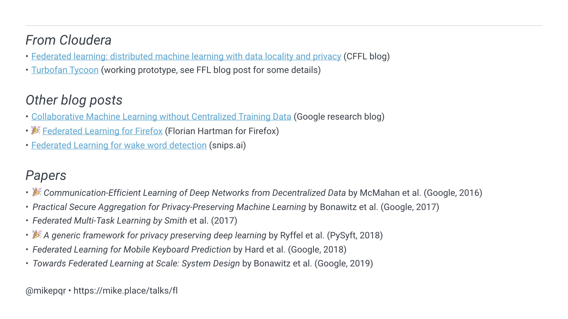 Reading list